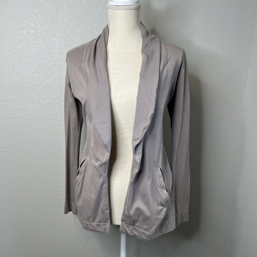 SOMA Long Sleeve Gray Open Front Shrug Cardigan Sweater Size XS Pockets